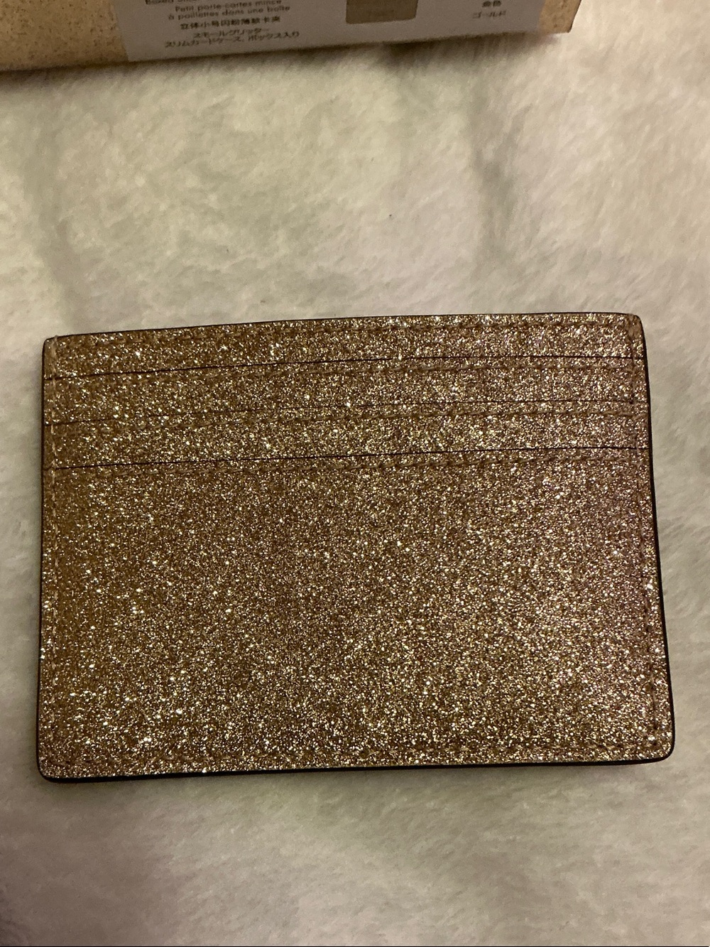 kate spade Glitter Card Holder - Gold Sparkle Box Included - Picture 5 of 6